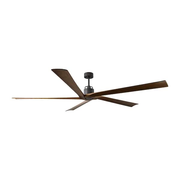 Fan Aspen 84 in. Aged Pewter Downrod Mount Standard Ceiling Fan with Dark Walnut Blades and Remote