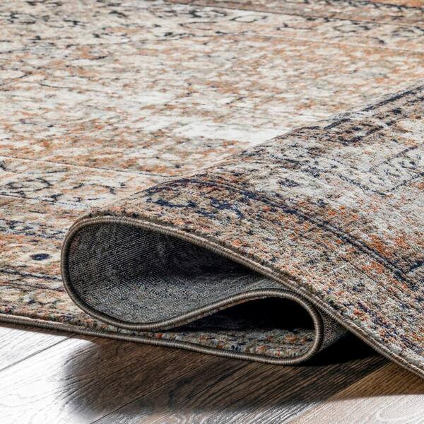 nuLOOM Charvi Distressed Medallion Fringe Multi 9 ft. x 12 ft 