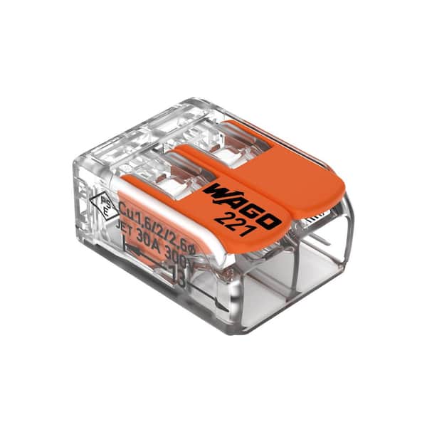 221 Series Lever-Nuts 2-Conductor Wire Splicing Connector, 20-10 AWG. (10-Piece)