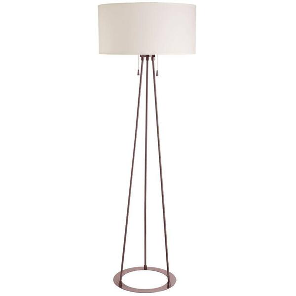 Filament Design Catherine 68 in. Oil-Brushed Bronze Floor Lamp with Linen Shades