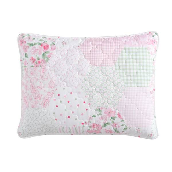 Laura Ashley Honeysuckle 2-Piece Pink Floral Cotton Twin Quilt Set