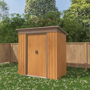 6 ft. W x 4 ft. D Light Brown Galvanized Steel Storage Shed with Double Door (24 sq. ft.)