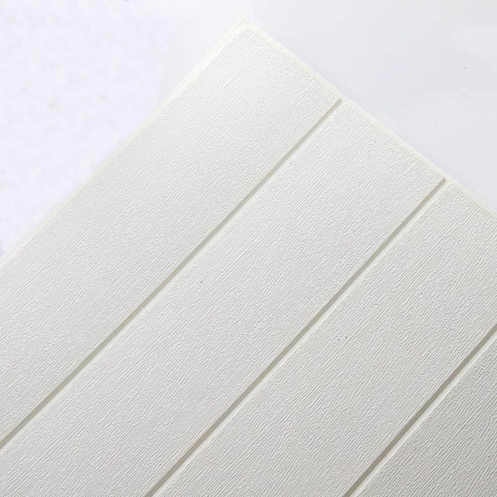 Ejoy WoodGrain White Vinyl Peelable Roll (Covers 108 sq. ft.) WoodGrain ...