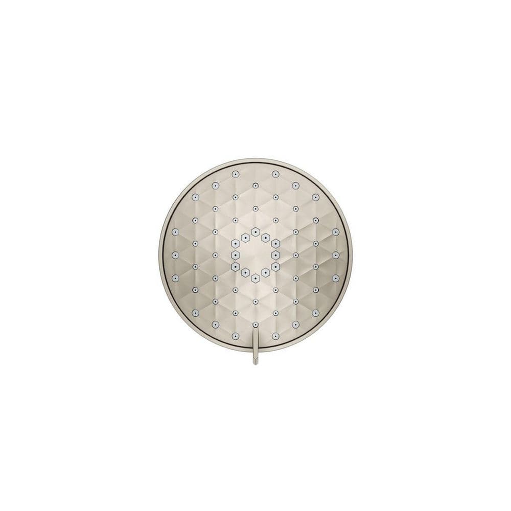 Vibrant Brushed Nickel Multifunction Wall-Mounted Showerhead