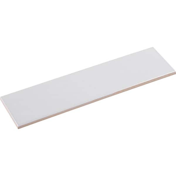 Alva Savini Grey 3 in. x 12 in. Subway Glossy Ceramic Wall Tile Sample