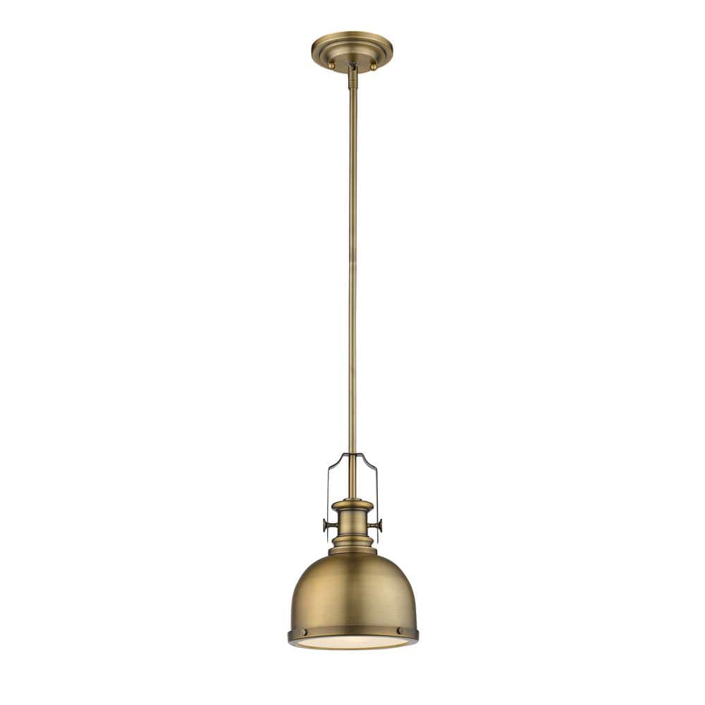 Heritage Brass and Glass Mini Pendant Light