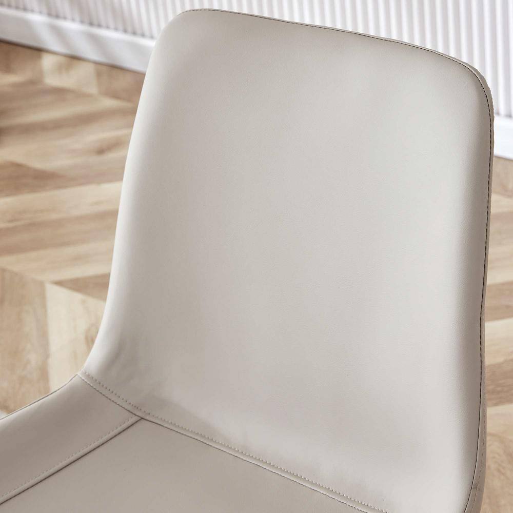 Light Gray Faux Leather High Back Side Chair with Metal Frame