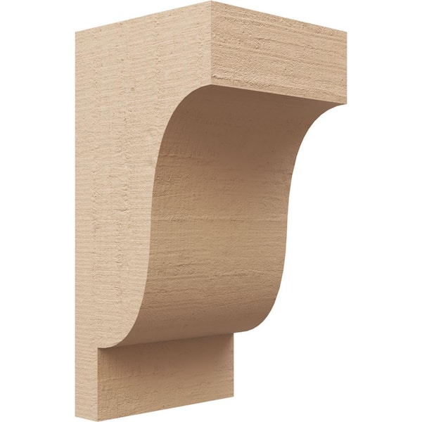 Ekena Millwork 9 in. x 18 in. x 9 in. Wide Newport Rough Cedar Woodgrain TimberThane Corbel, Primed Tan