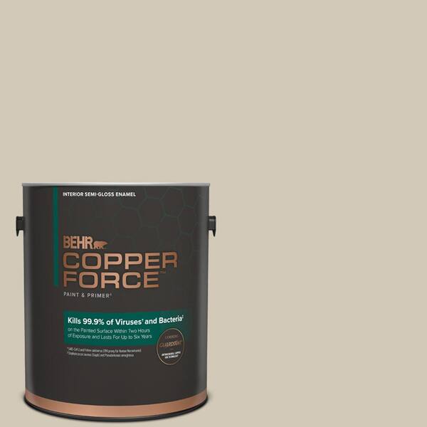 COPPER FORCE 1 gal. #750C-3 Sandstone Cliff Semi-Gloss Enamel Virucidal and Antibacterial Interior Paint & Primer