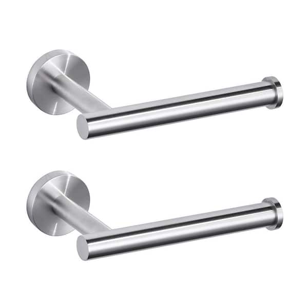 Wall-Mount Single Post Toilet Paper Holder in Brushed Nickel with 2-Pieces