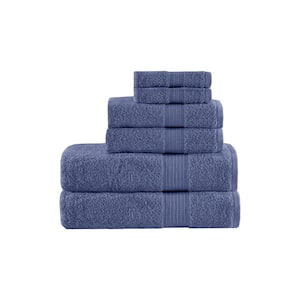 Organic 6-Piece Navy Cotton Bath Towel Set