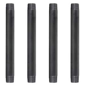 1 in. x 12 in. Black Industrial Steel Grey Plumbing Nipple (4-Pack)