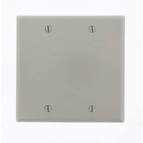 Leviton 2-Gang Gray Blank Plastic Standard Wall Plate (1-Pack) 87025