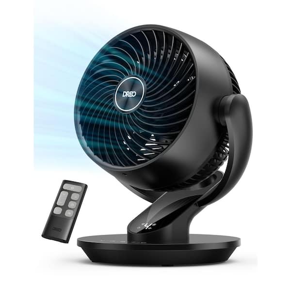 9 in. 4-Speed Air Circulator Desk Fan for Table, 70 ft. Strong Airflow, 120° Adjustable Tilt, 28 dB Low Noise in Black