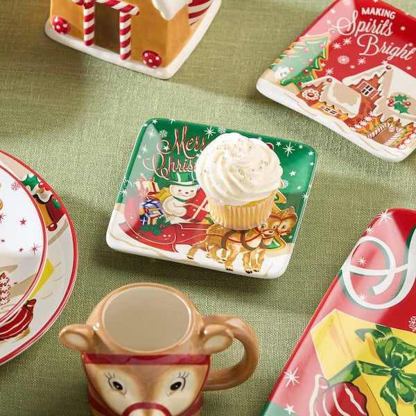 Certified International Santa's Retro Christmas Assorted Colors
