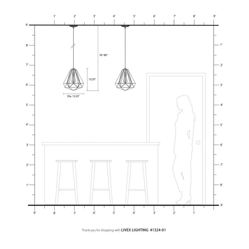 Antique Brass Geometric Mini Pendant Light with LED