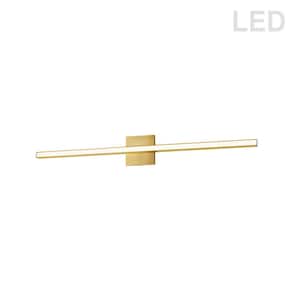 Arandel 1-Light 35.5 in. Aged Brass LED Vanity Light Bar with Ambient Light