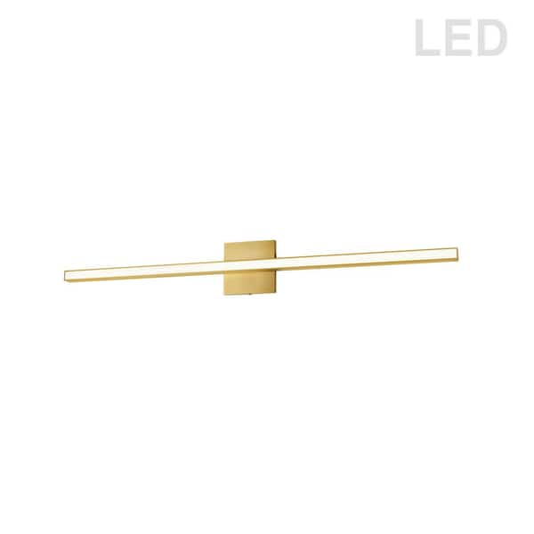 Dainolite Arandel 1-Light 35.5 in. Aged Brass LED Vanity Light Bar with Ambient Light