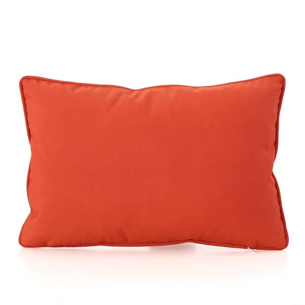 OLUMAT Orange Rectangular Outdoor Bolster Pillow