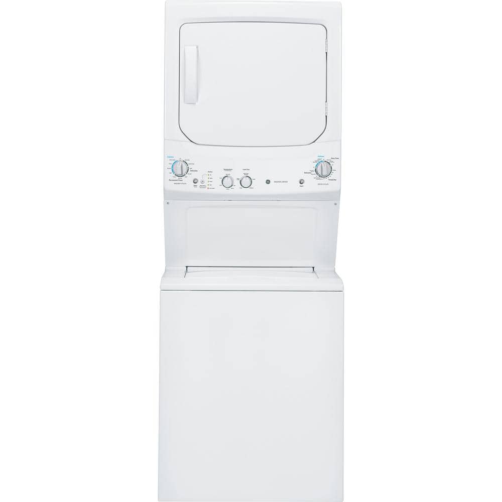 White Freestanding Electric Laundry Center with Stainless Steel Drums