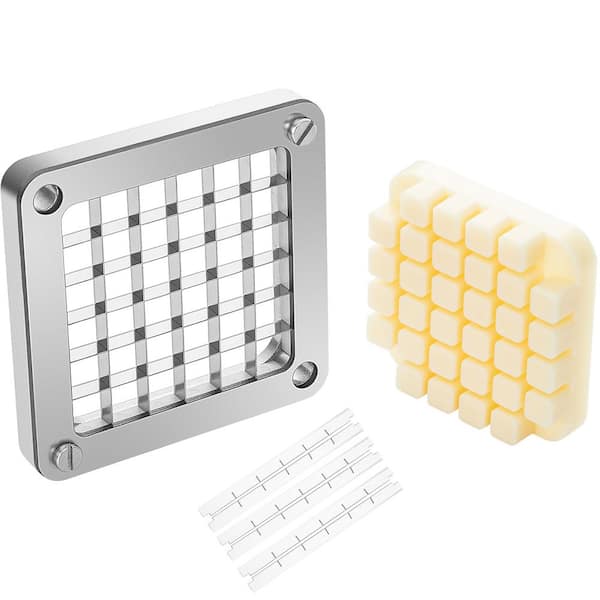 SVOPES 3 PCS Replacement Chopper Blade, 1/2 in. French Fry Blade Assembly, 6 Knives, Stainless Steel Dicer Parts Push Block