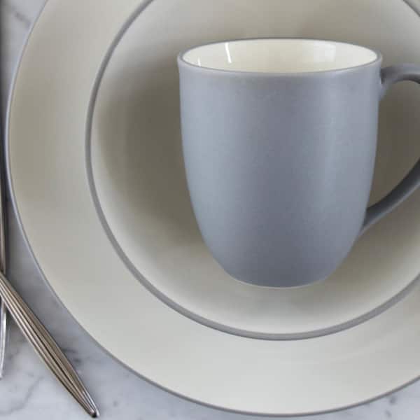 Colorwave Slate 10.5 in. (Gray) Stoneware Coupe Dinner Plates, (Set of 4)