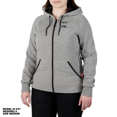 Milwaukee Performance-Women Zipper Front Heated Hoodie w/Front & Back Heating Elements and portable battery pack included-BLACK-XL 2713 