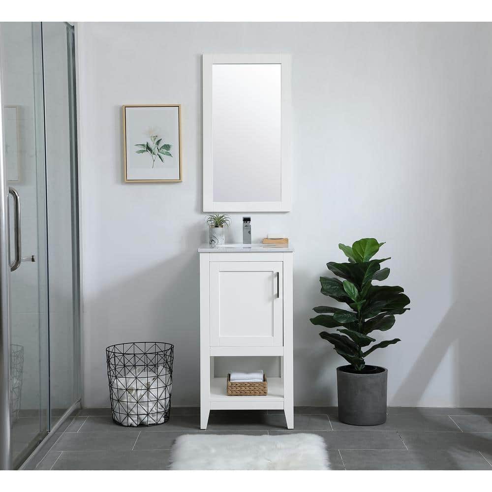 White Rectangular MDF Bathroom Vanity Mirror