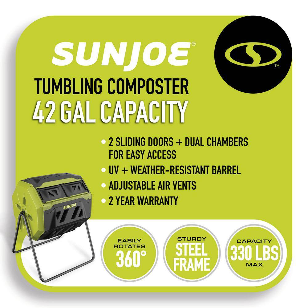 42 Gallon Green and Black Outdoor Tumbling Composter