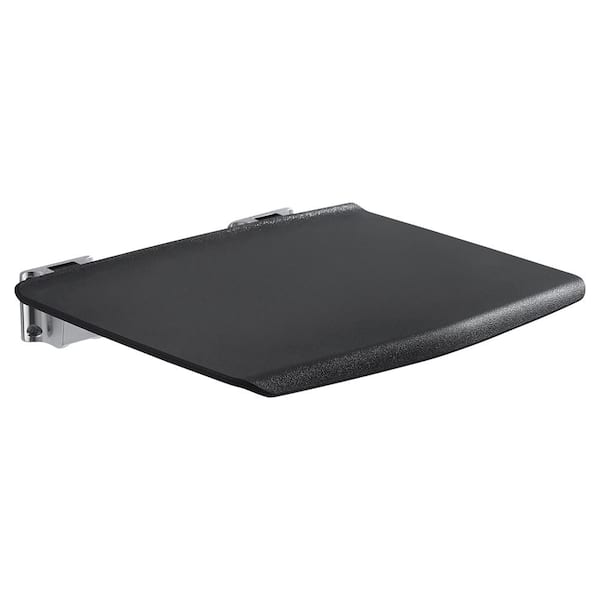 13 in. W x 13 in. D ABS/Aluminum Folding Shower Seat in Black
