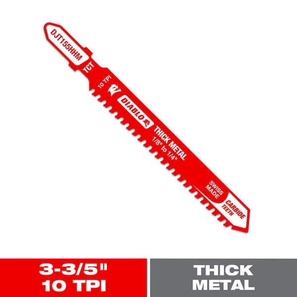 DIABLO 3-3/5 in. 10 TPI Carbide T-Shank Jig Saw Blade for Thick