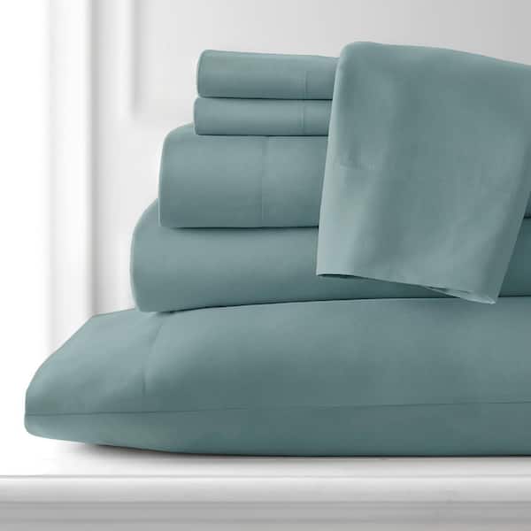 Southshore Fine Linens Vilano Series 21 in. Extra-Deep Pocket 6-Piece Steel Blue Microfiber Full Sheet Set