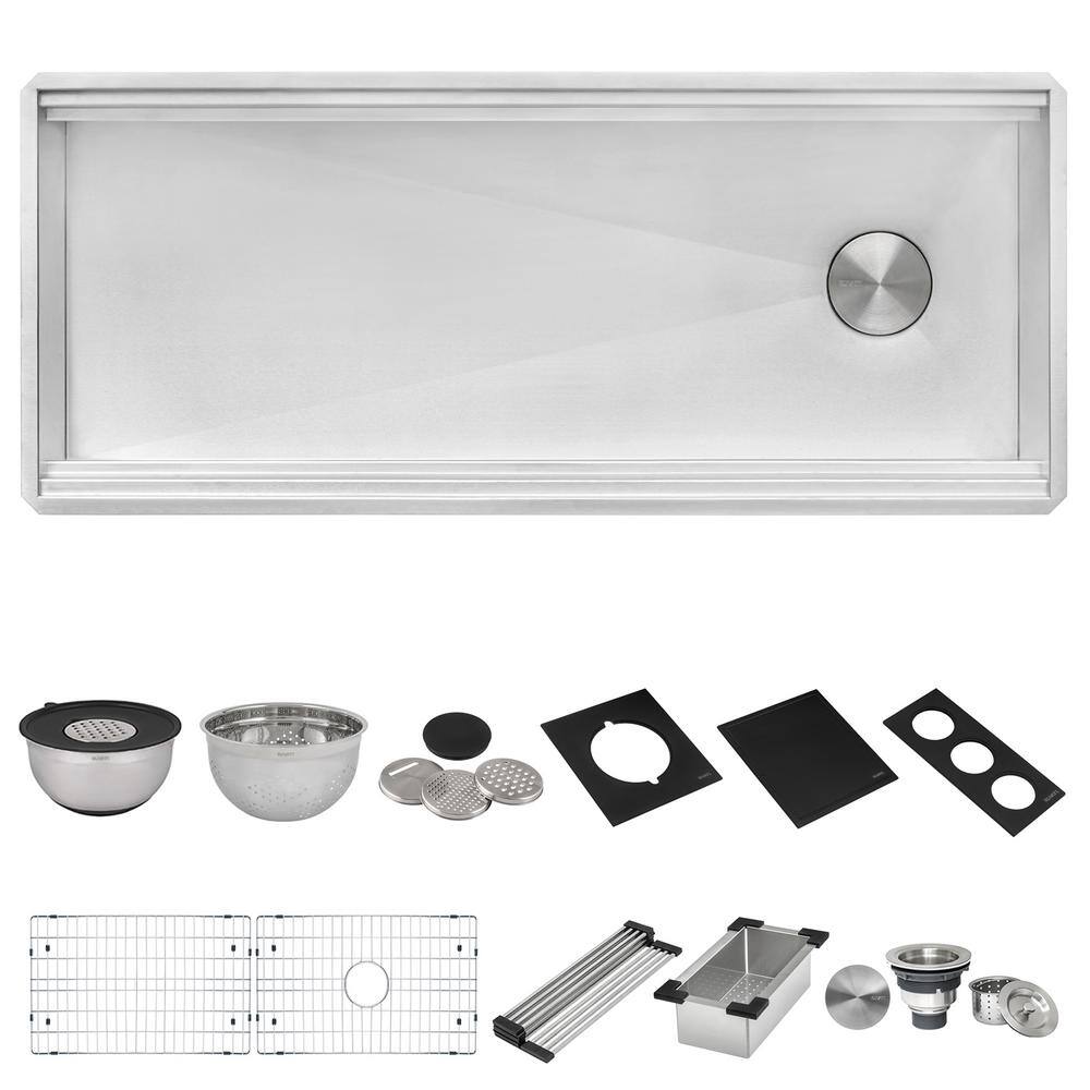 Ruvati 50-inch Stainless Steel Three-Bowl Workstation Sink