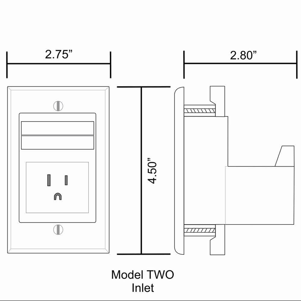 White Plastic 2-Gang In-Wall Cable Management System