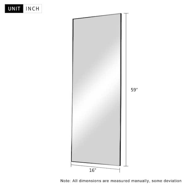 Large Rectangle Black Hooks Contemporary Mirror (59 in. H x 16 in. W)