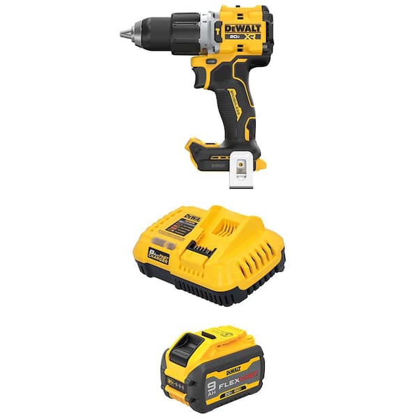 20V XR Lithium-Ion Brushless Cordless 1/2 in. Hammer Drill with 20V/60V MAX flexvolt 9. 0Ah Battery and Charger