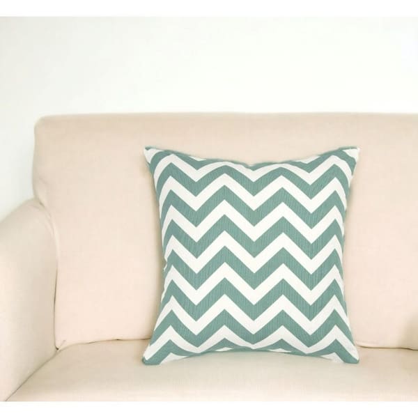 HomeRoots Aqua Solid Polyester 18 in. x 18 in. Throw Pillow