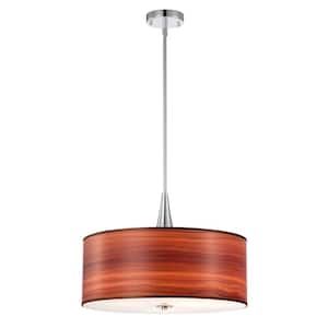9 in. 3-Light Indoor Chrome Pendant Lamp with Light Kit