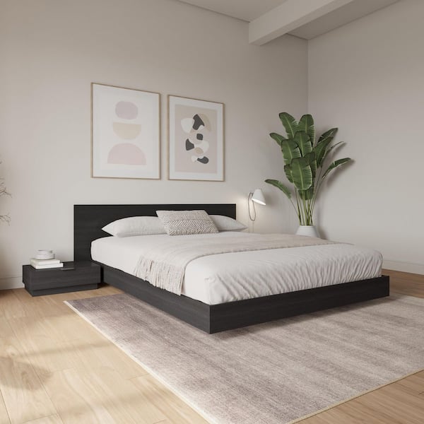 Nexera Satori 4-Piece Black Composite King Size Low Profile