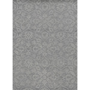 Opal Taupe 5 ft. x 7 ft. Floral Contemporary Hand-Tufted Wool Area Rug