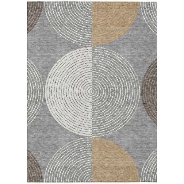 Chantille Machine Washable Indoor/Outdoor Abstract ACN2281 Gray 9 ft. x 12 ft. Area Rug