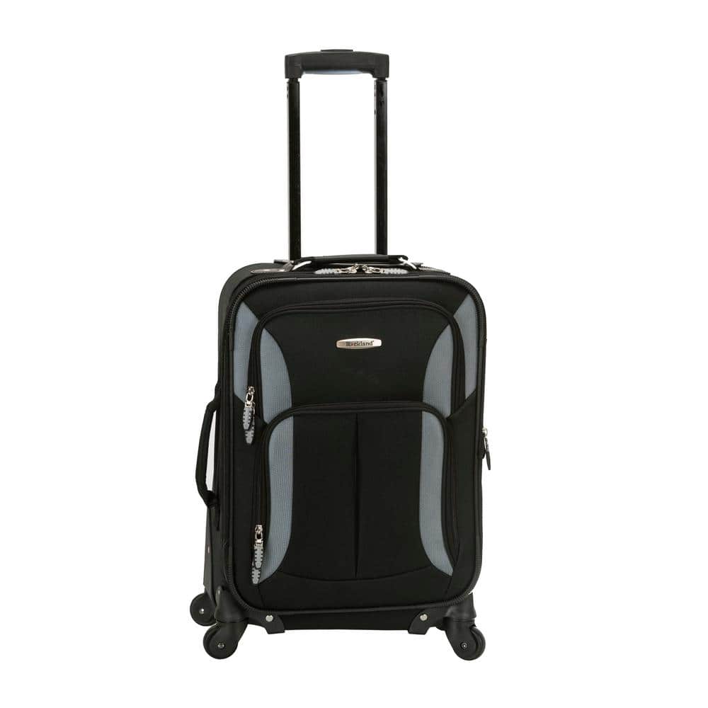 Rockland Pasadena 19 in. Expandable Spinner Carry-On F2281-BLACK/GREY ...