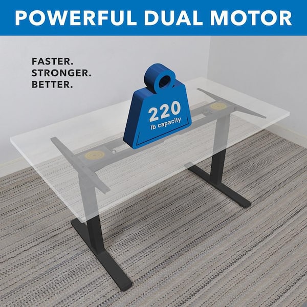 mount-it! 48 in. White Tabletop Ultimate Dual Motor Electric