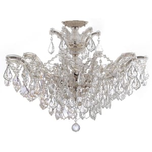 Maria Theresa 27 in. 6-Light Polished Chrome Flush Mount