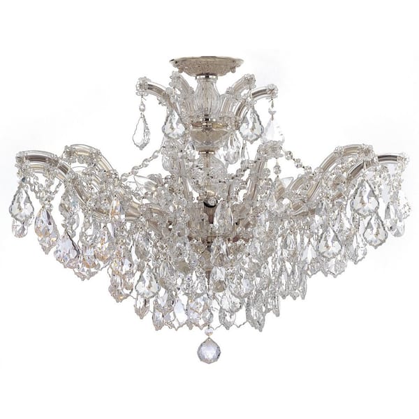 Crystorama Maria Theresa 27 in. 6-Light Polished Chrome Flush Mount