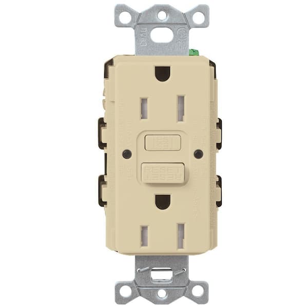 Lutron Claro 15-Amp Tamper Resistant Duplex Receptacle, Ivory (CAR-15-GFST-IV)