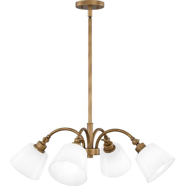 Quoizel Iota 4-Light Weathered Brass Chandelier QP6157WS - The Home Depot