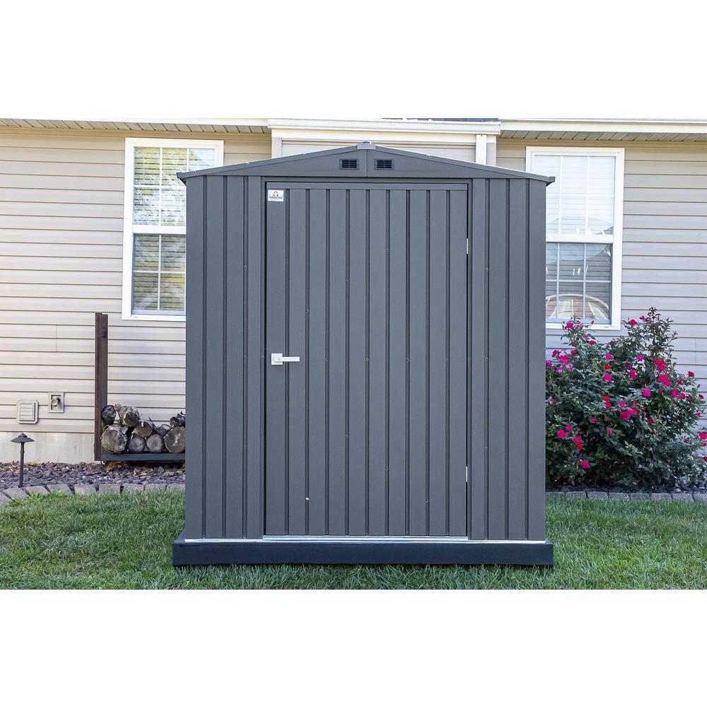 Anthracite Gray 6' x 6' Steel Storage Shed with Double Doors