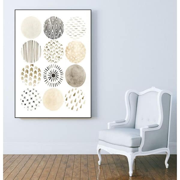 Unbranded 30 in. x 40 in. "Neutral Pattern Play II" by June Erica Vess Framed Wall Art