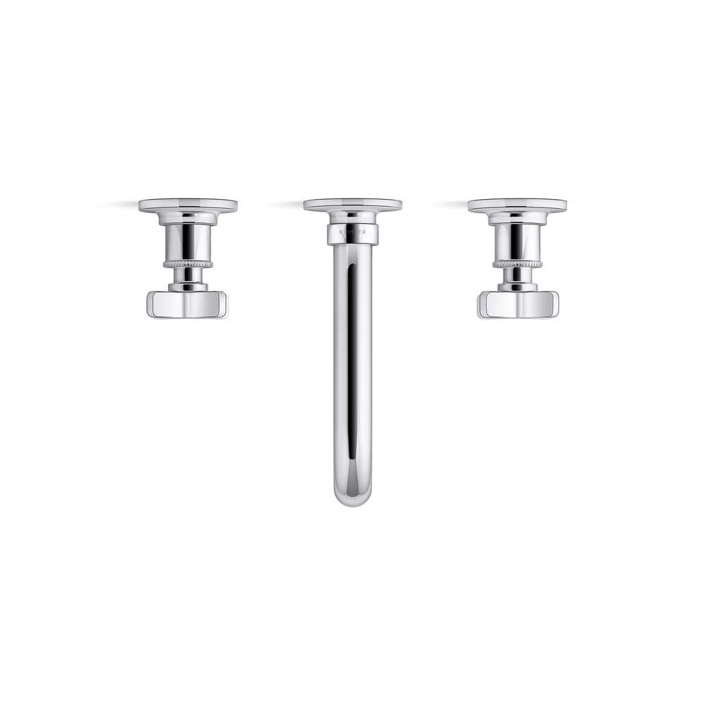 Polished Chrome Wall-Mount Bathroom Sink Faucet